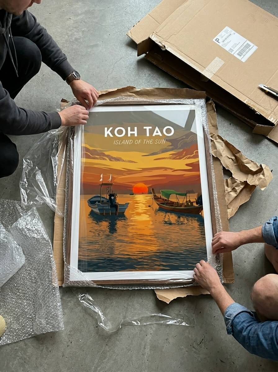 Koh Tao illustrated travel poster