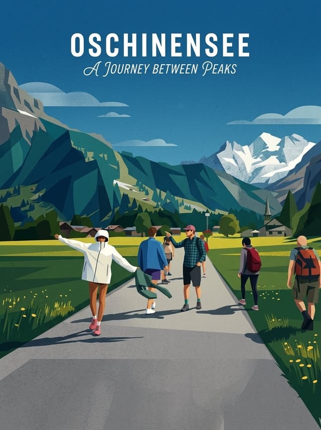 Oeschinensee housewarming gift illustrated travel poster
