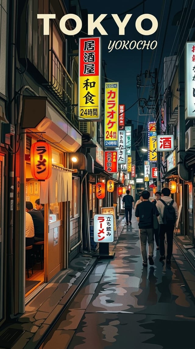 Tokyo personalized illustrated travel poster