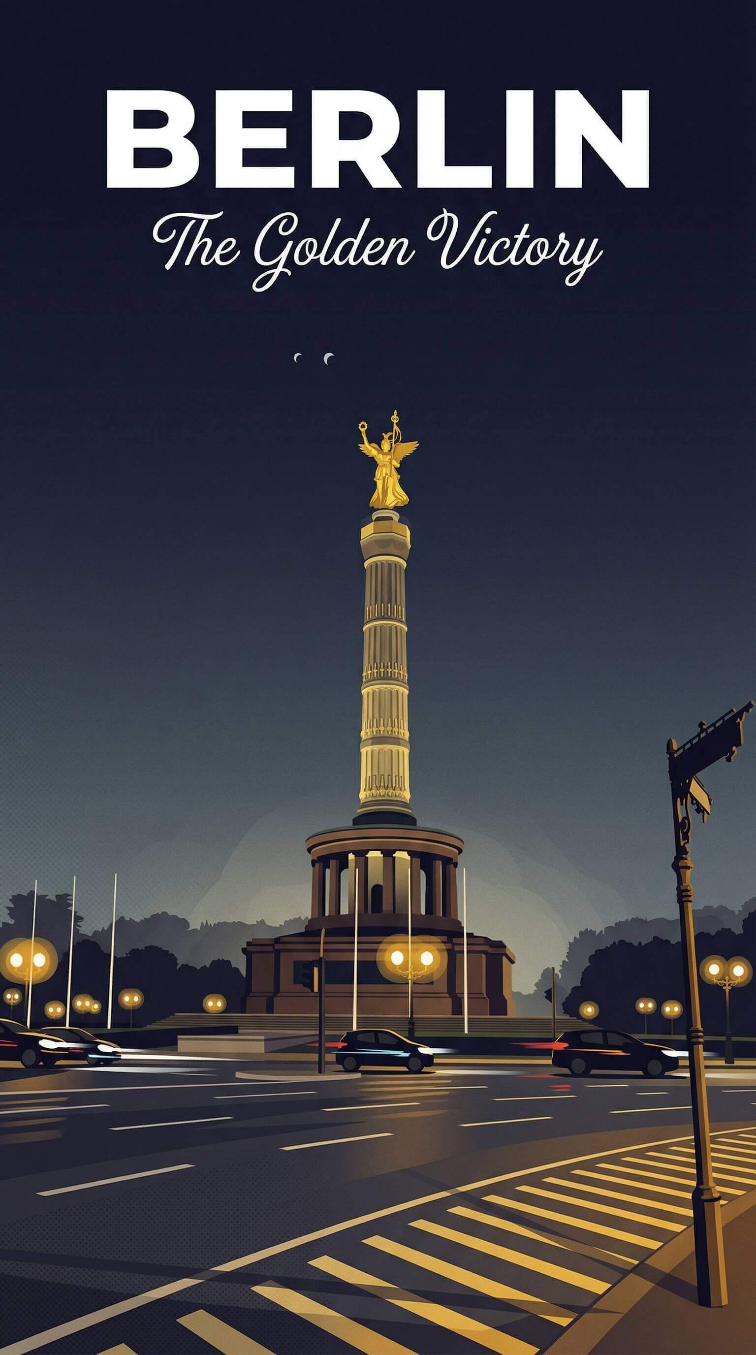 Berlin travel poster — illustrated wall art from your photo