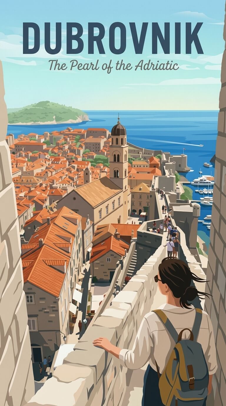 Dubrovnik travel poster