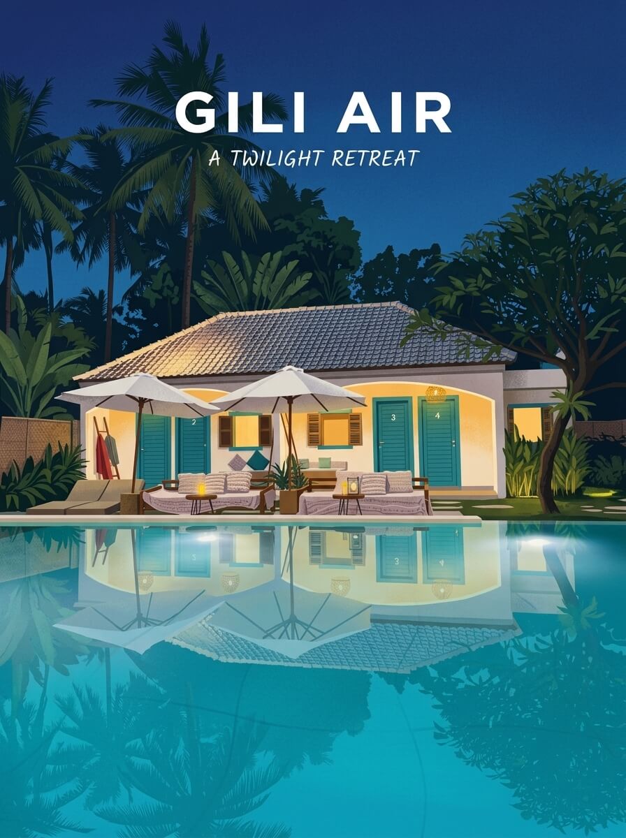 Gili Air travel poster example