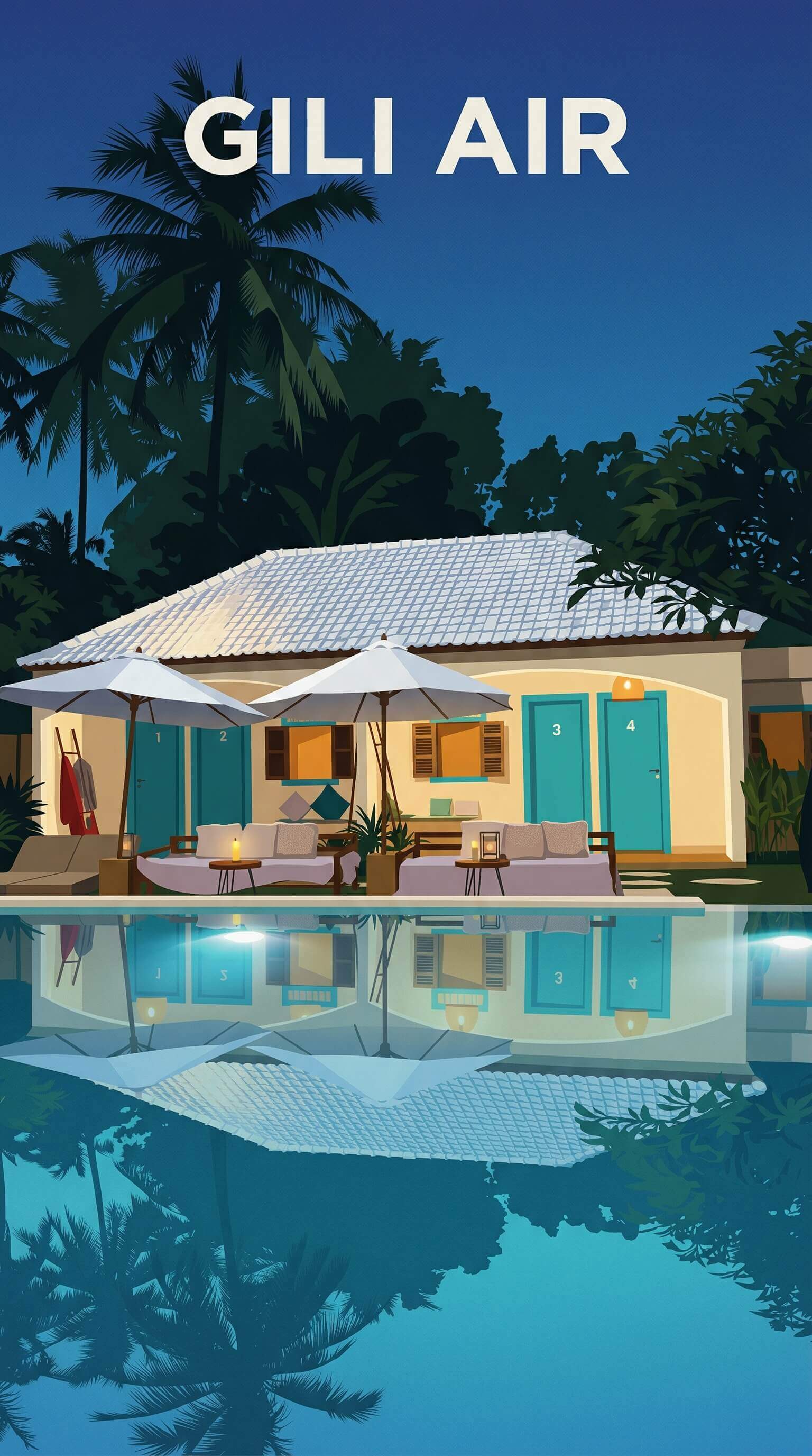 Gili Air travel poster example