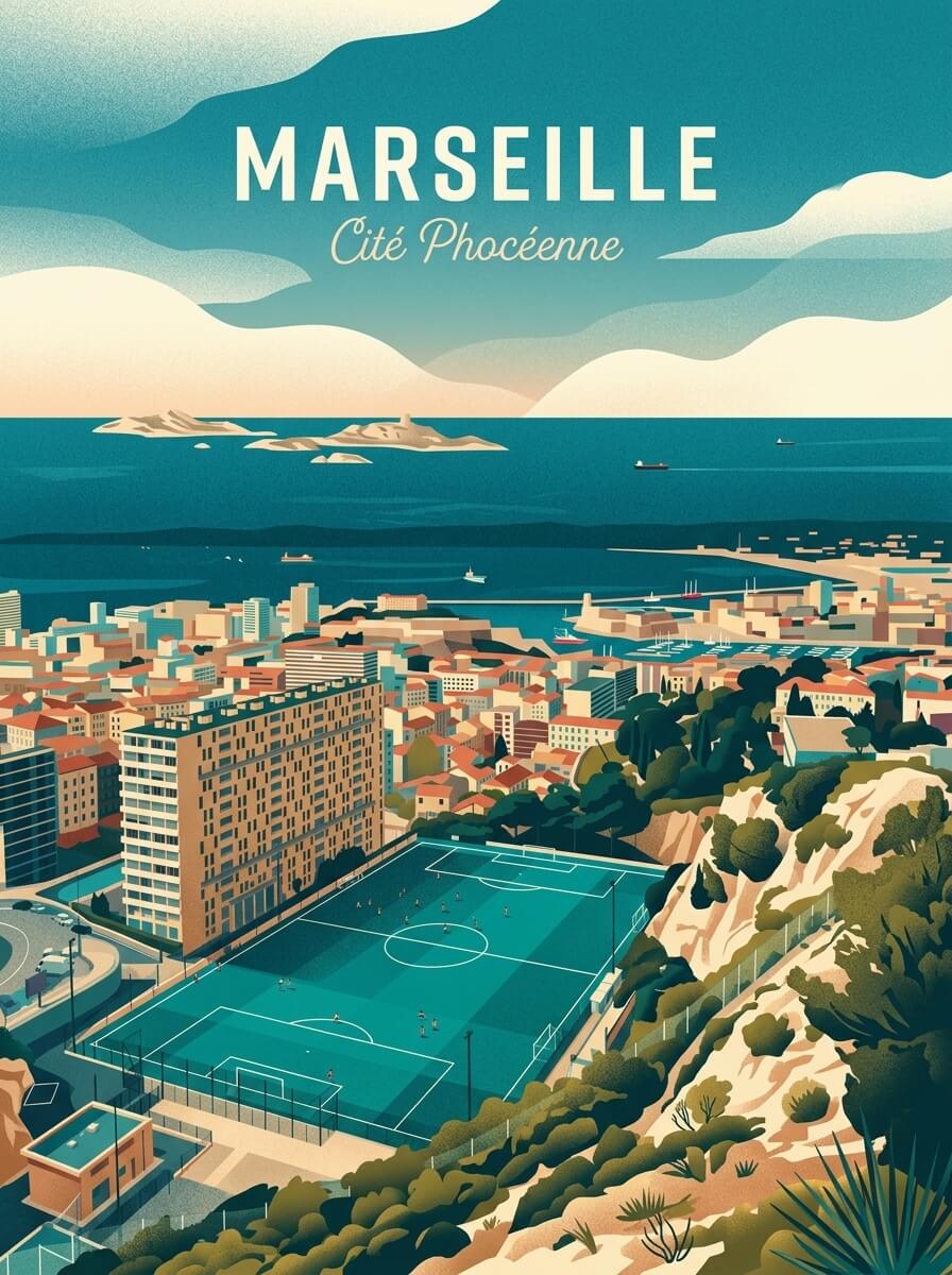 Marseille travel poster example