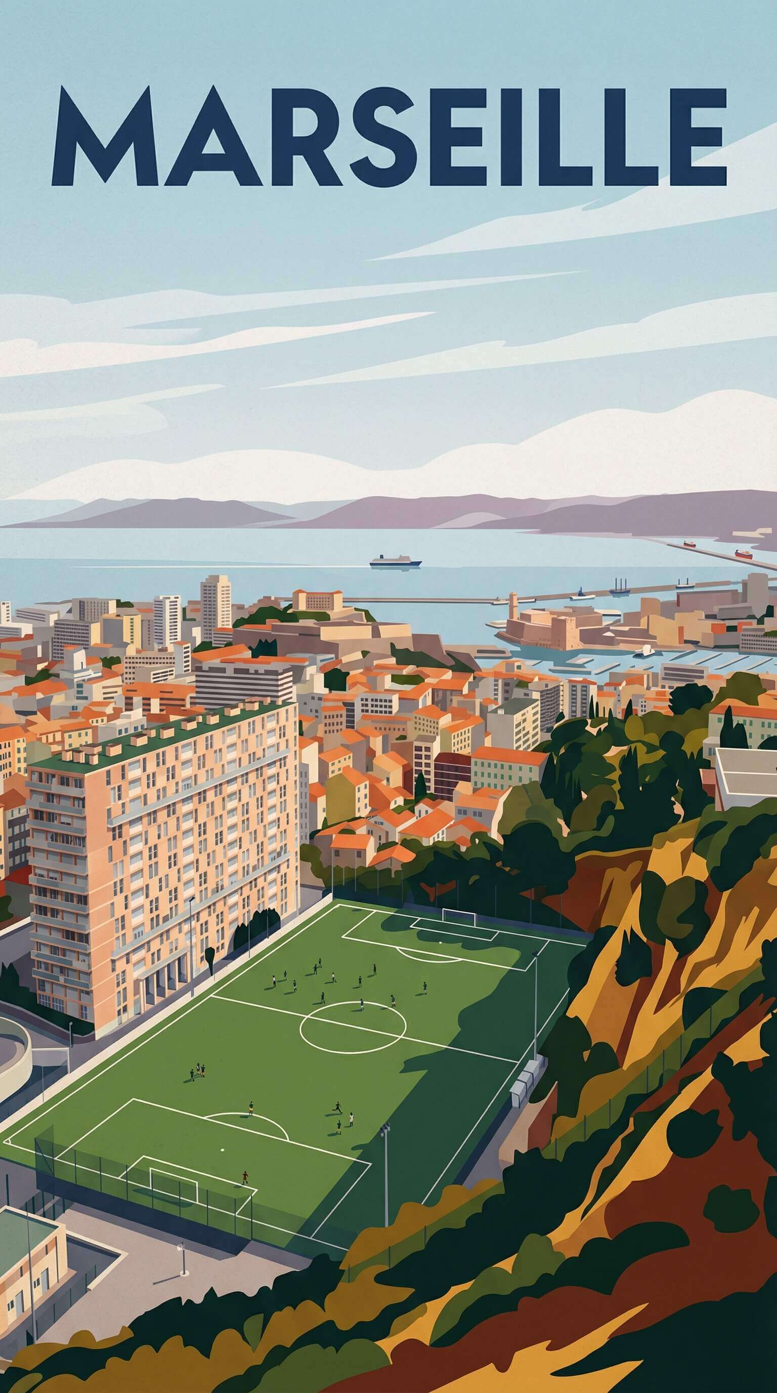 Marseille travel poster example