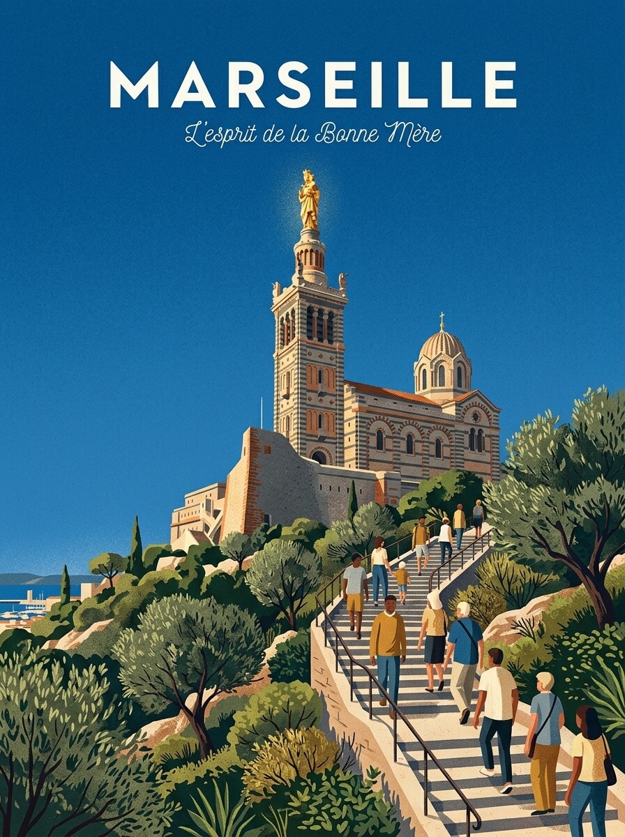 Marseille travel poster example