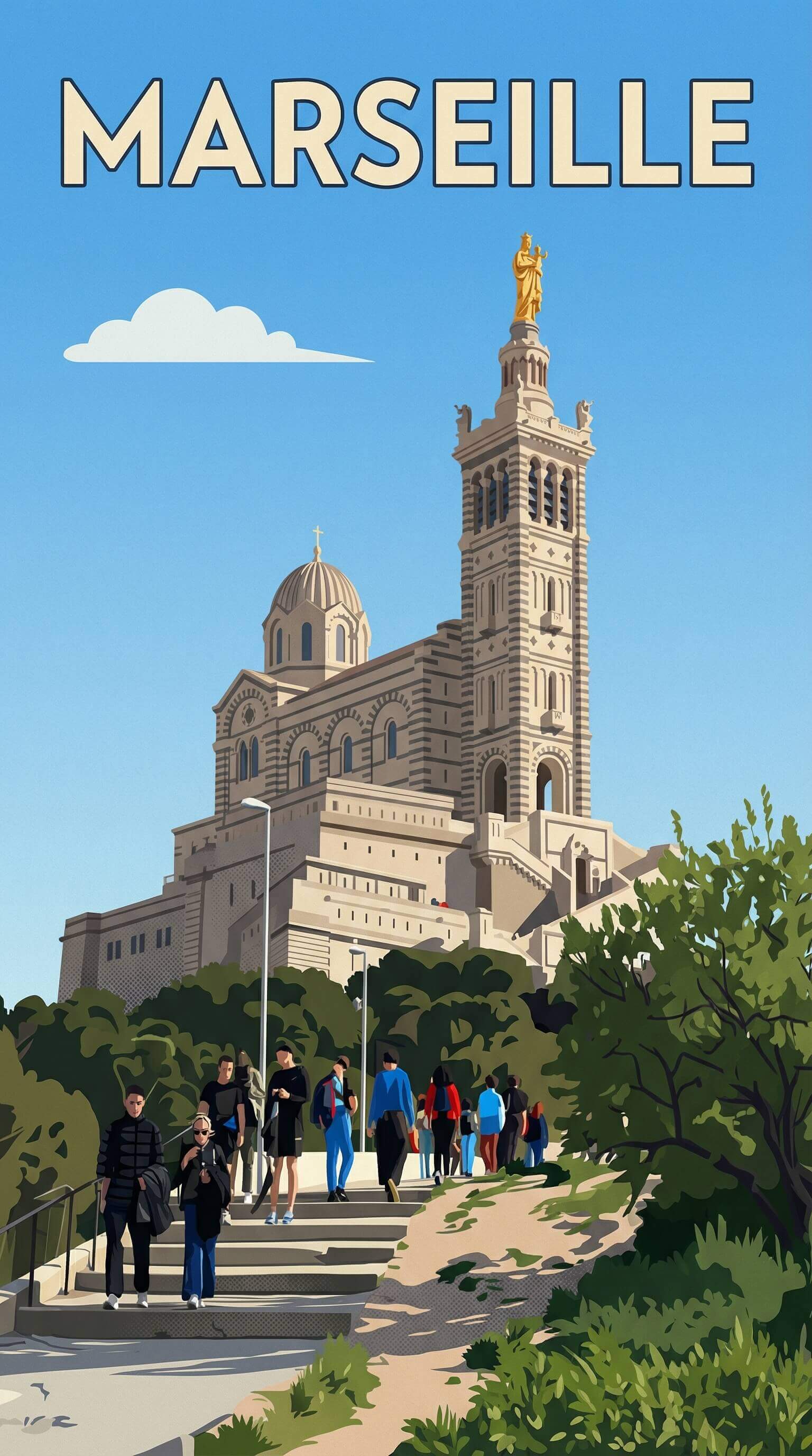 Marseille travel poster example